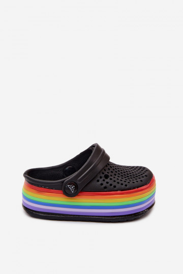 Kinderen lichte zwarte slippers met bandjes Tansy 2