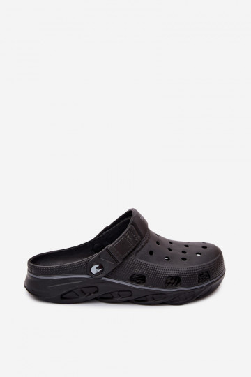 Heren lichte zwarte slippers Leoniel 2