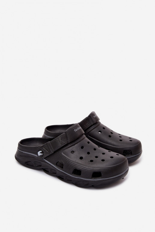 Heren lichte zwarte slippers Leoniel