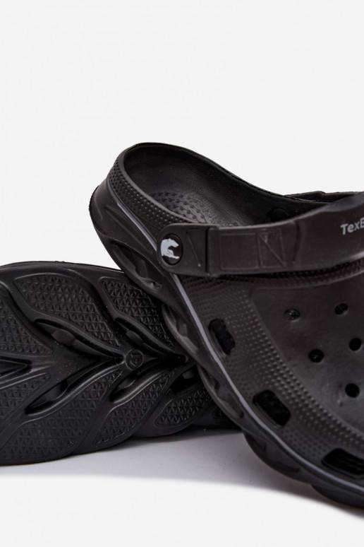 Heren lichte zwarte slippers Leoniel