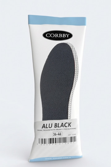 Corbby ALU ZWART Drielaagse inlegzolen met aluminiumfolie