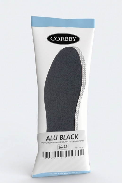 Corbby ALU ZWART Drielaagse inlegzolen met aluminiumfolie
