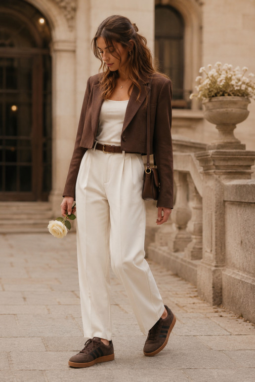 Dames sneakers in chocolade faux suede Bellmont