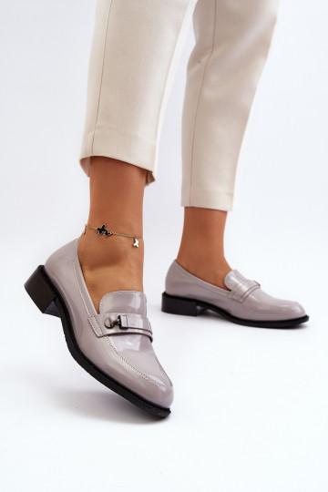 Dames gepatineerde loafers in grijze kleur Nerilaja 2