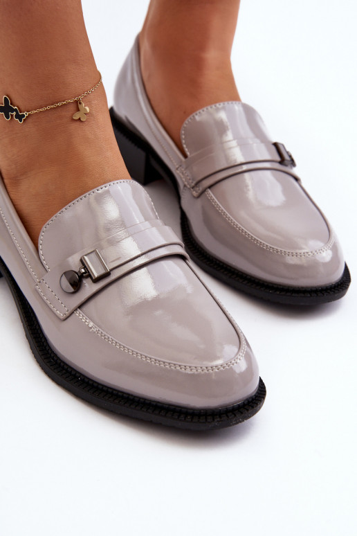 Dames gepatineerde loafers in grijze kleur Nerilaja