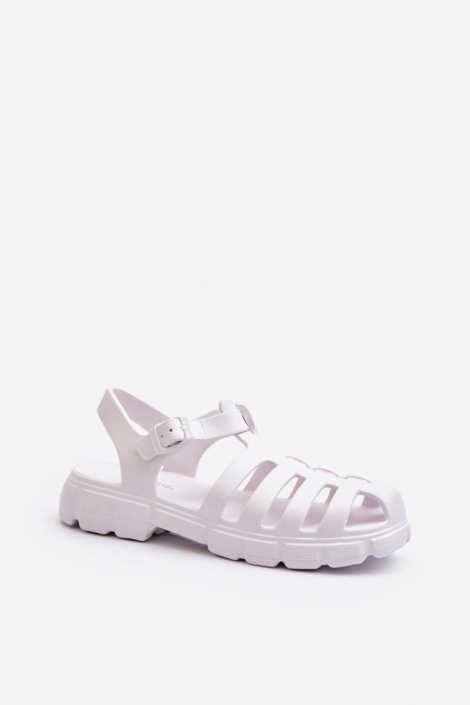 Dames lichte slippers in witte kleur Gasaria