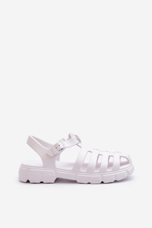Dames lichte slippers in witte kleur Gasaria