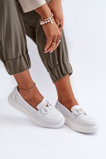 Dames loafers op platform in witte kleur S.Barski LR720 2