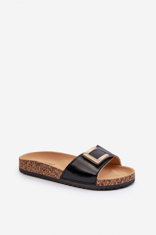 Dames slippers met platform en ornamenten in zwarte kleur Elleriome