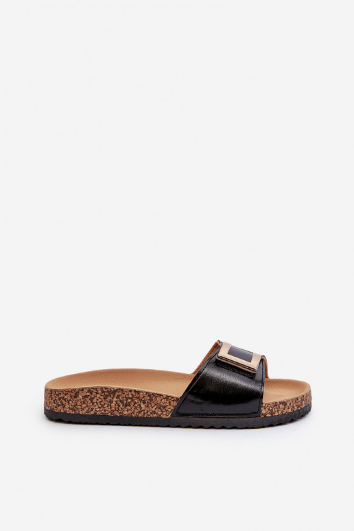 Dames slippers met platform en ornamenten in zwarte kleur Elleriome
