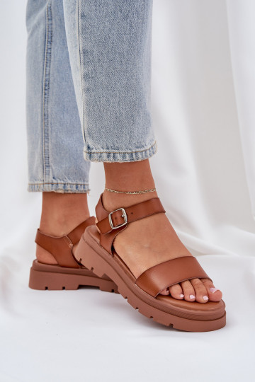 Bruine dames sandalen met platform Evaretha 2