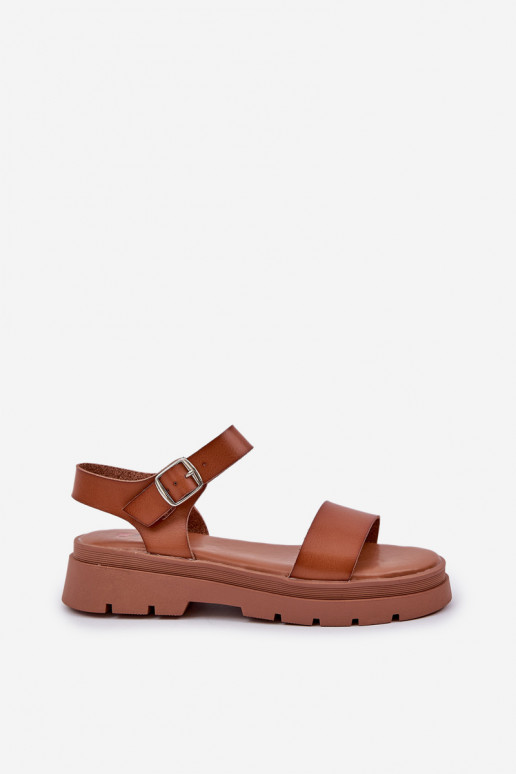 Bruine dames sandalen met platform Evaretha