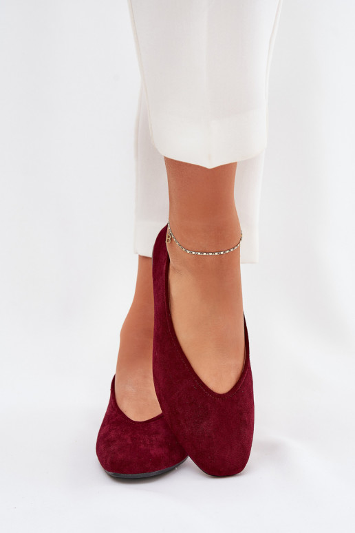 Klassieke ballerina's van bordeaux faux suede Osallin