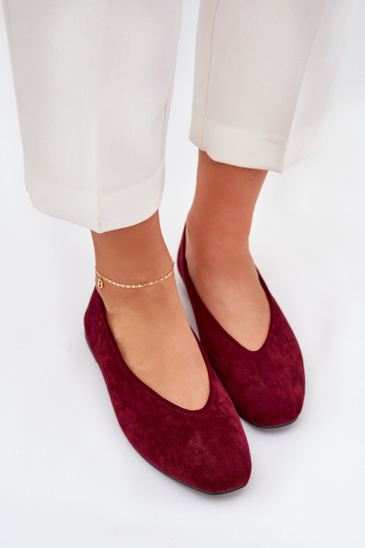 Klassieke ballerina's van bordeaux faux suede Osallin