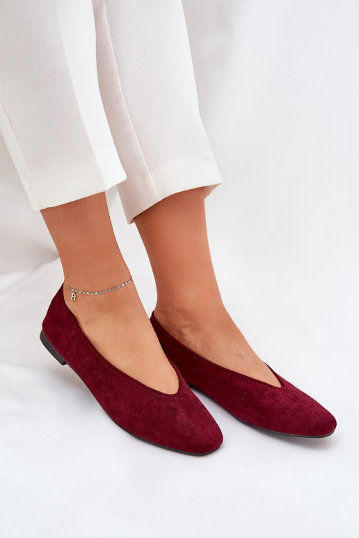Klassieke ballerina's van bordeaux faux suede Osallin