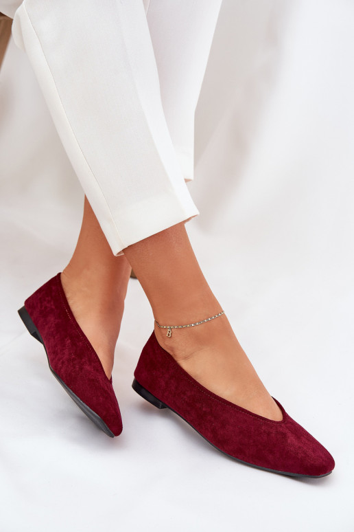 Klassieke ballerina's van bordeaux faux suede Osallin