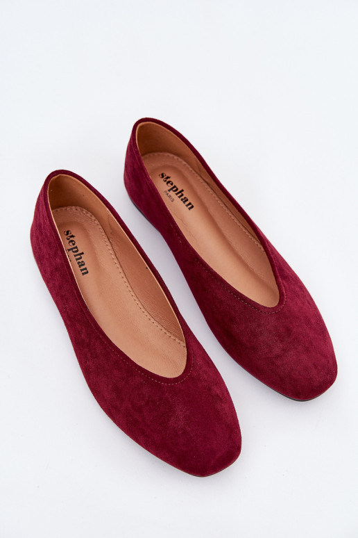 Klassieke ballerina's van bordeaux faux suede Osallin