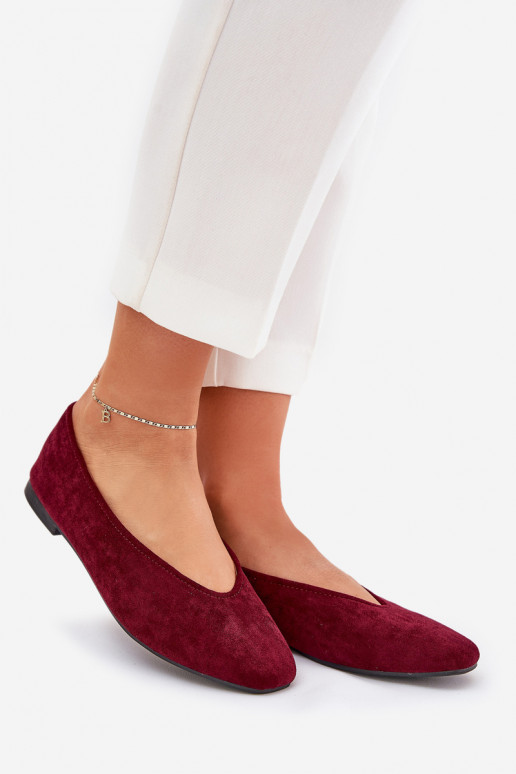 Klassieke ballerina's van bordeaux faux suede Osallin