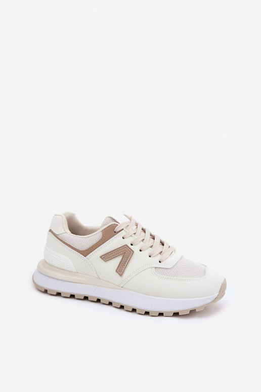 Dames sneakers van zandkleurig faux leather Berieta