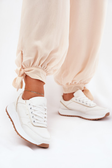 Dames sneakers met platform in wit Nevliese
