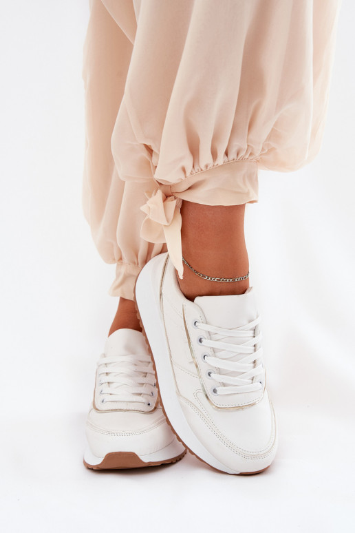 Dames sneakers met platform in wit Nevliese