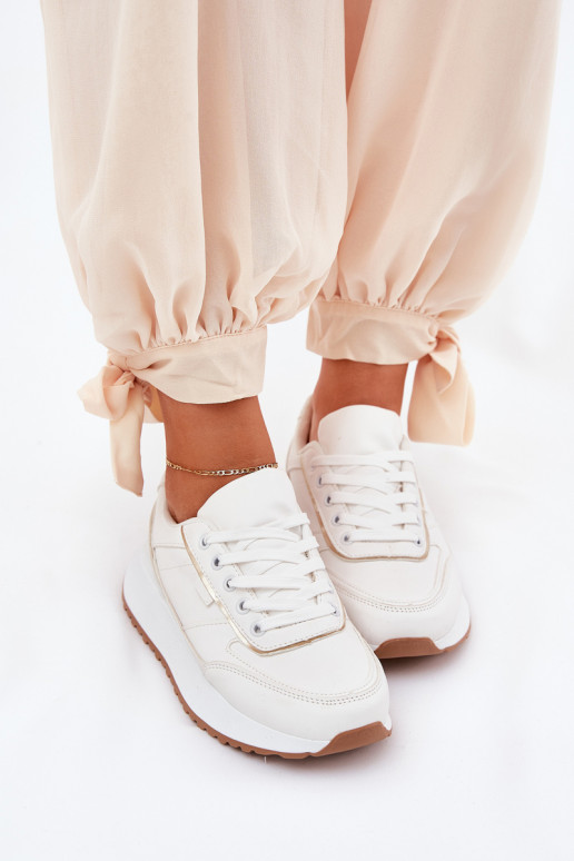 Dames sneakers met platform in wit Nevliese