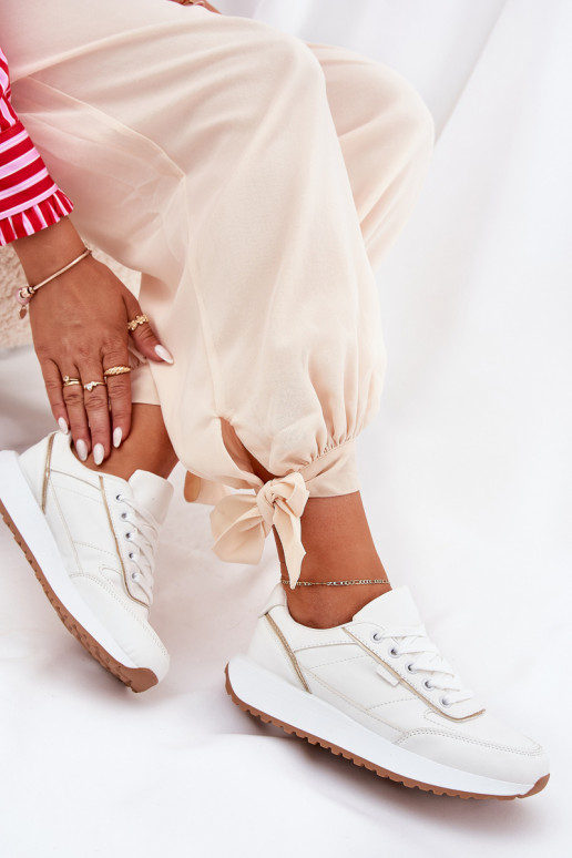 Dames sneakers met platform in wit Nevliese