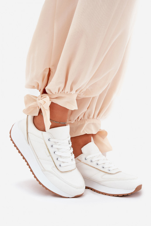 Dames sneakers met platform in wit Nevliese