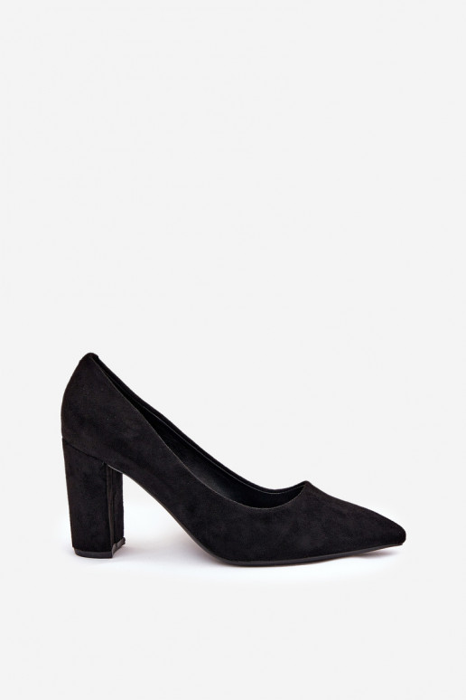 faux suede schoenen met hakken in zwart Ellinoria