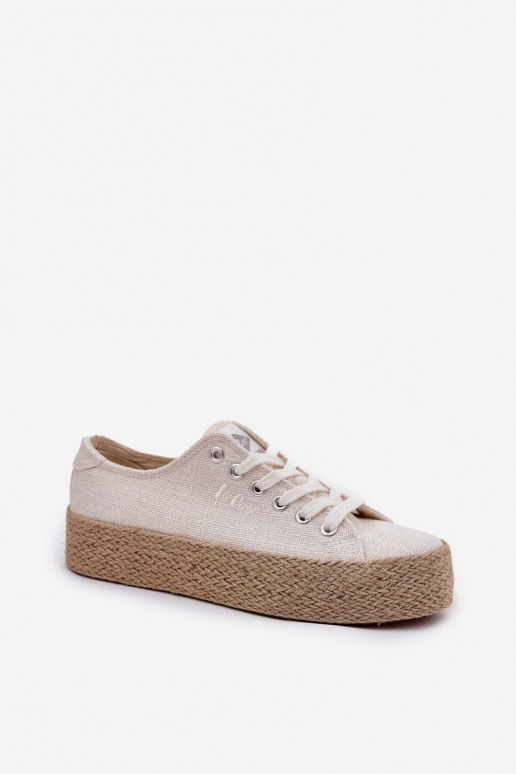casual schoenen met platform Lee Cooper LCIN-25-02-3284 in ivoorkleur