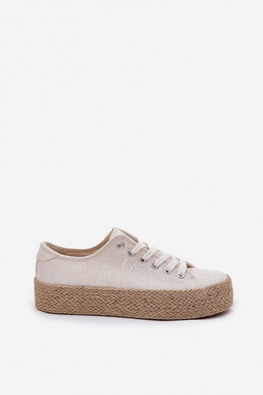 casual schoenen met platform Lee Cooper LCIN-25-02-3284 in ivoorkleur
