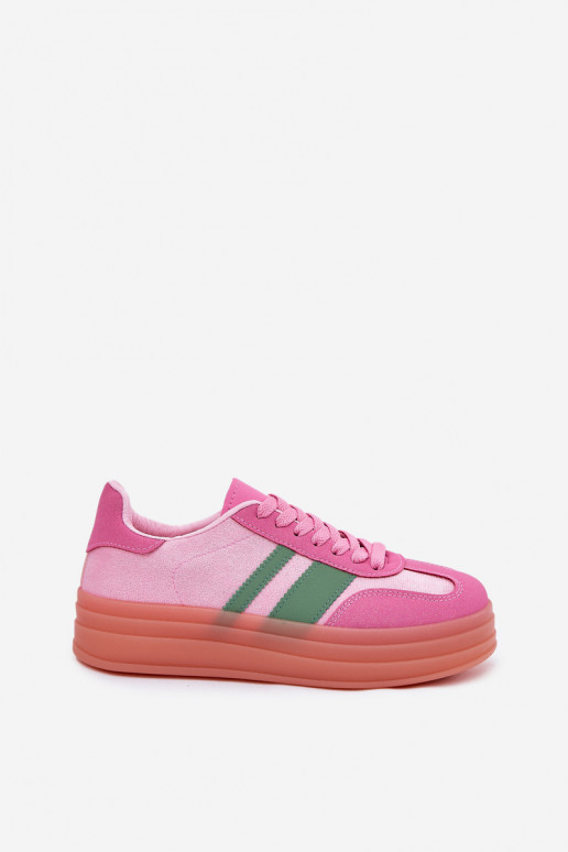 lage sneakers met platform in roze Ovivene