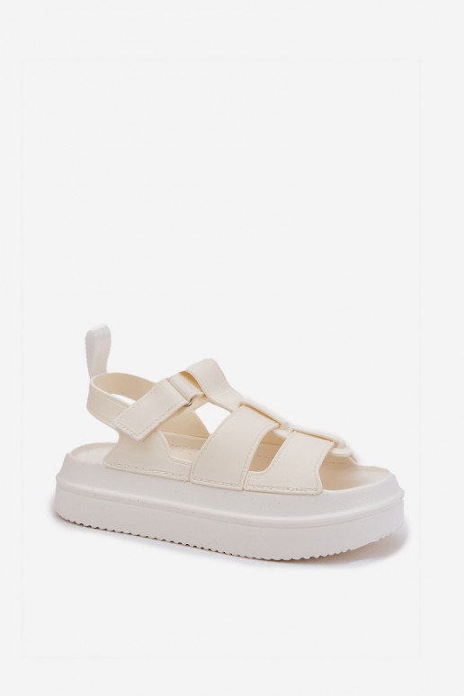 Dames platformsandalen in ivoorkleur Nitavelia