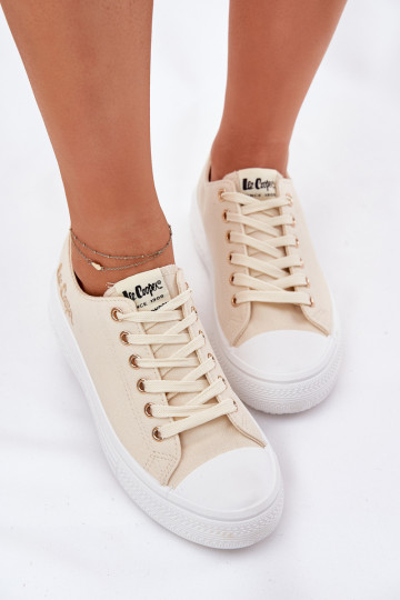 Casual schoenen op platform in zandkleur Lee Cooper LCIN-24-44-2464L