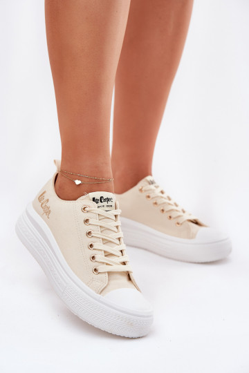 Casual schoenen op platform in zandkleur Lee Cooper LCIN-24-44-2464L 2