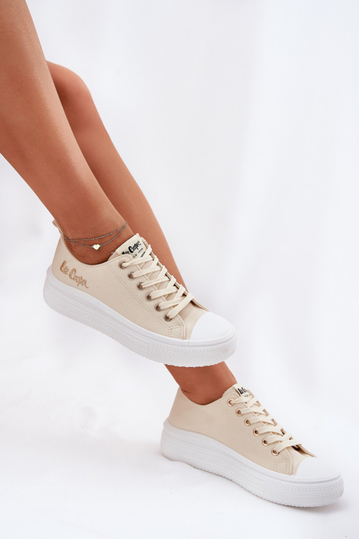 Casual schoenen op platform in zandkleur Lee Cooper LCIN-24-44-2464L