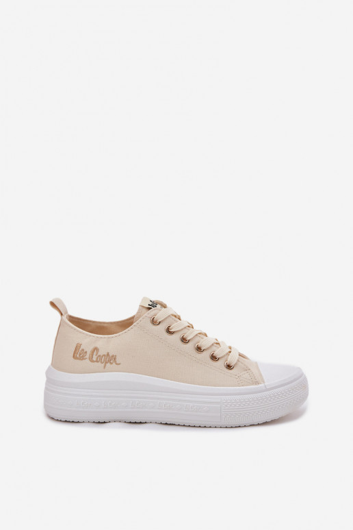 Casual schoenen op platform in zandkleur Lee Cooper LCIN-24-44-2464L