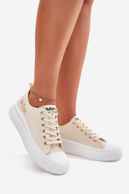 Casual schoenen op platform in zandkleur Lee Cooper LCIN-24-44-2464L