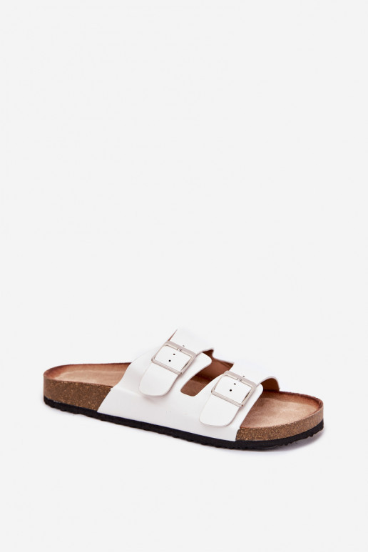 Dames platformsandalen met gespen in wit Evisolla