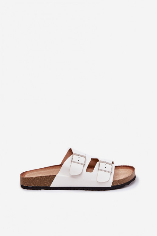 Dames platformsandalen met gespen in wit Evisolla