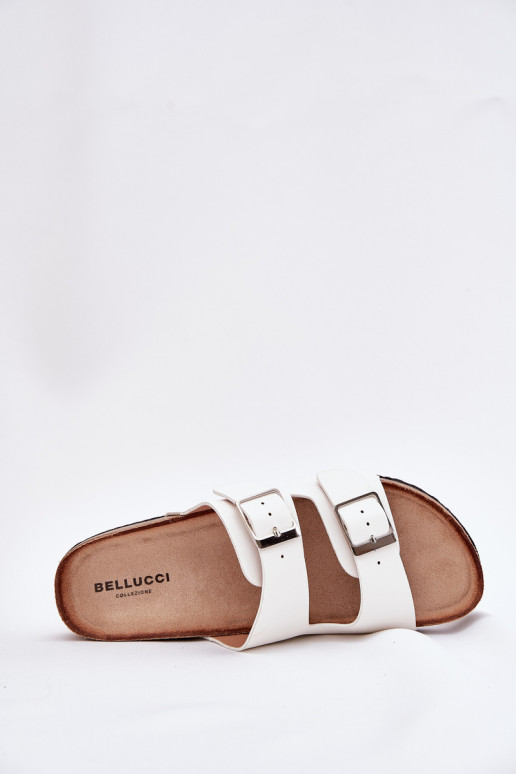 Dames platformsandalen met gespen in wit Evisolla