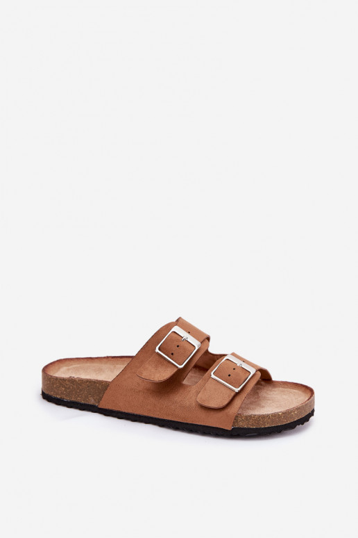 Dames platformsandalen met gespen in bruin Evisolla