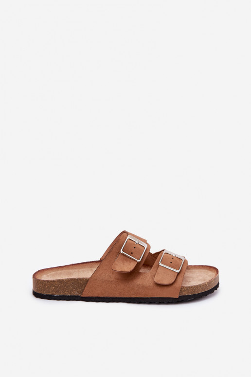 Dames platformsandalen met gespen in bruin Evisolla