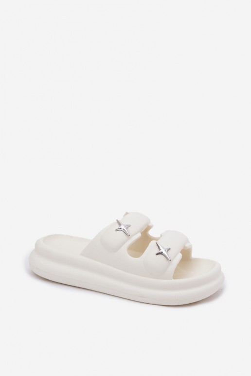 Lichte dames platformslippers in ivoorkleur FaloĮena