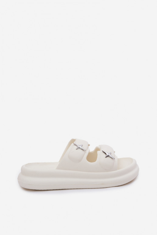 Lichte dames platformslippers in ivoorkleur FaloĮena