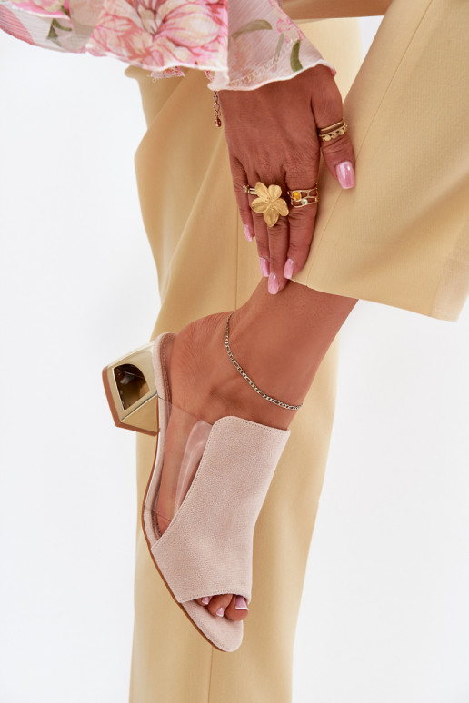 Dames gouden slippers in ivoorkleur Tessira