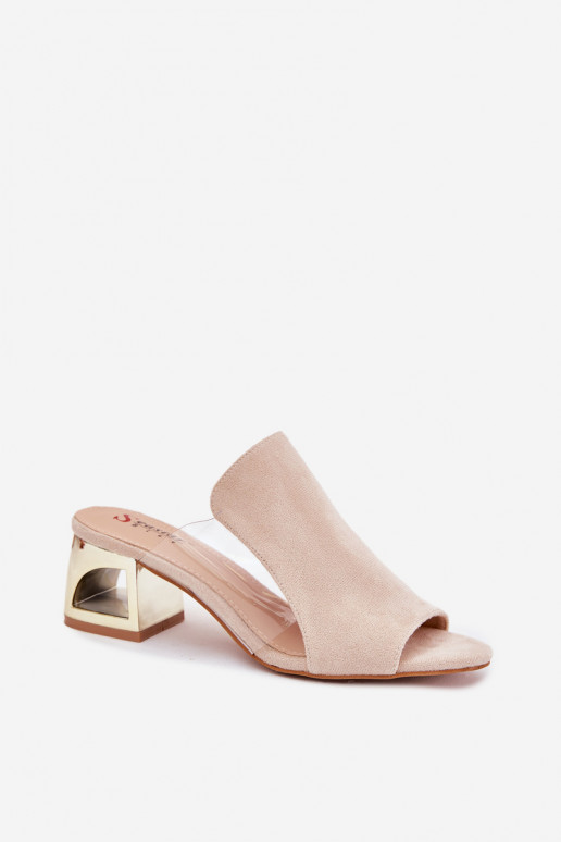 Dames gouden slippers in ivoorkleur Tessira