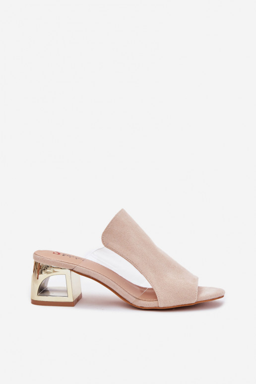 Dames gouden slippers in ivoorkleur Tessira