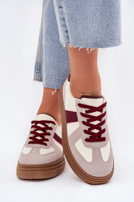 Dames sneakers met platform in bordeaux Dovina