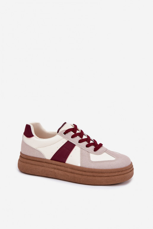 Dames sneakers met platform in bordeaux Dovina